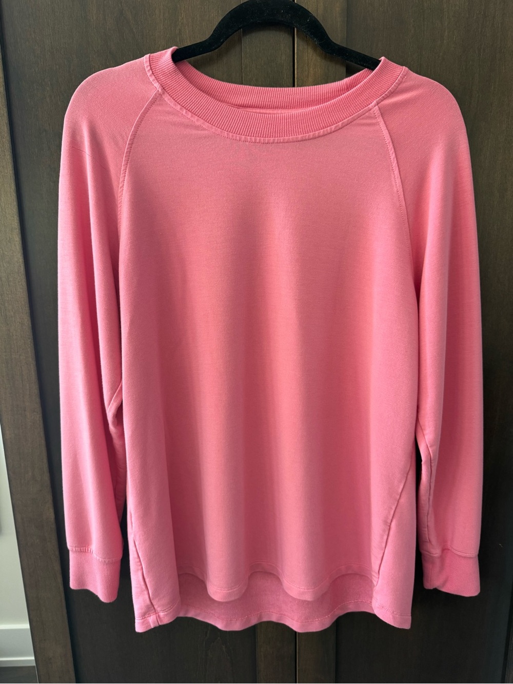 Lake Pajamas Women’s Relaxed Crewneck Jersey knit shirt - Pink L